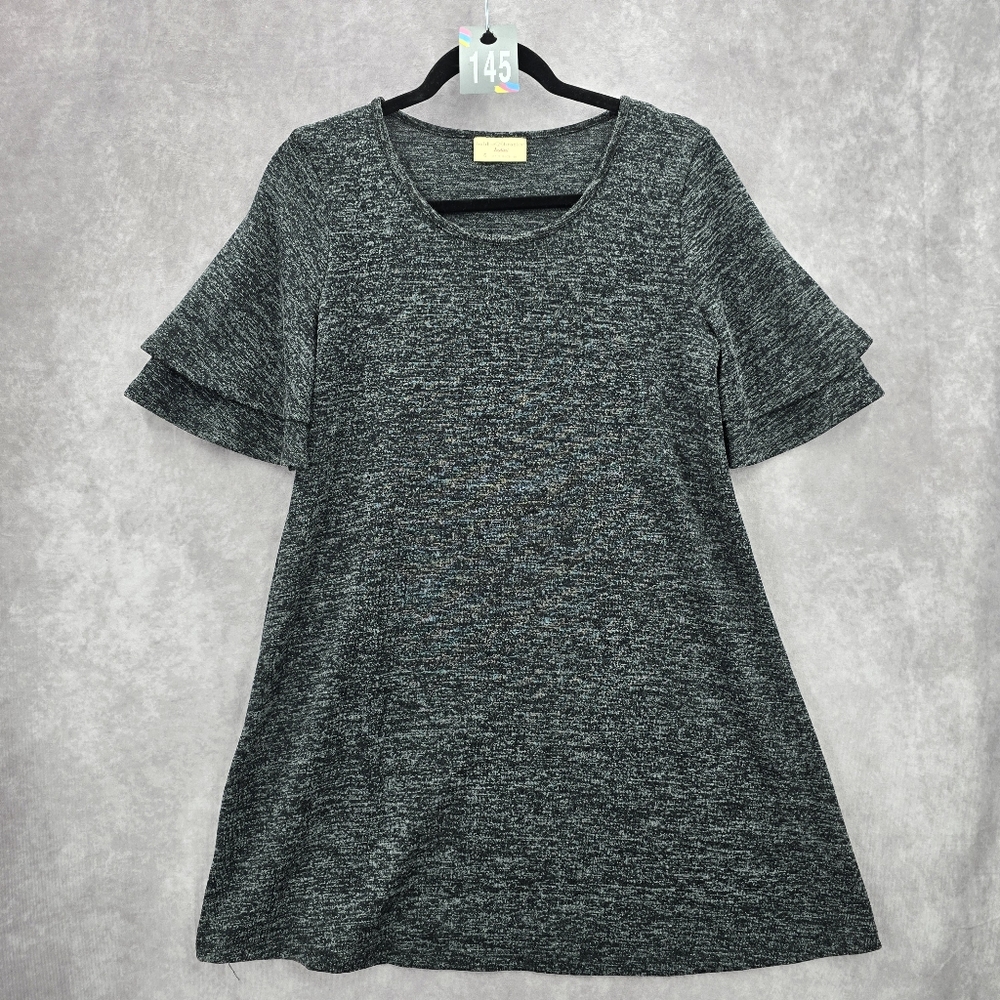 Bobbie Brooks Gray Fir Flare‎ Chic Business Boho Y2K Casual Dress Small